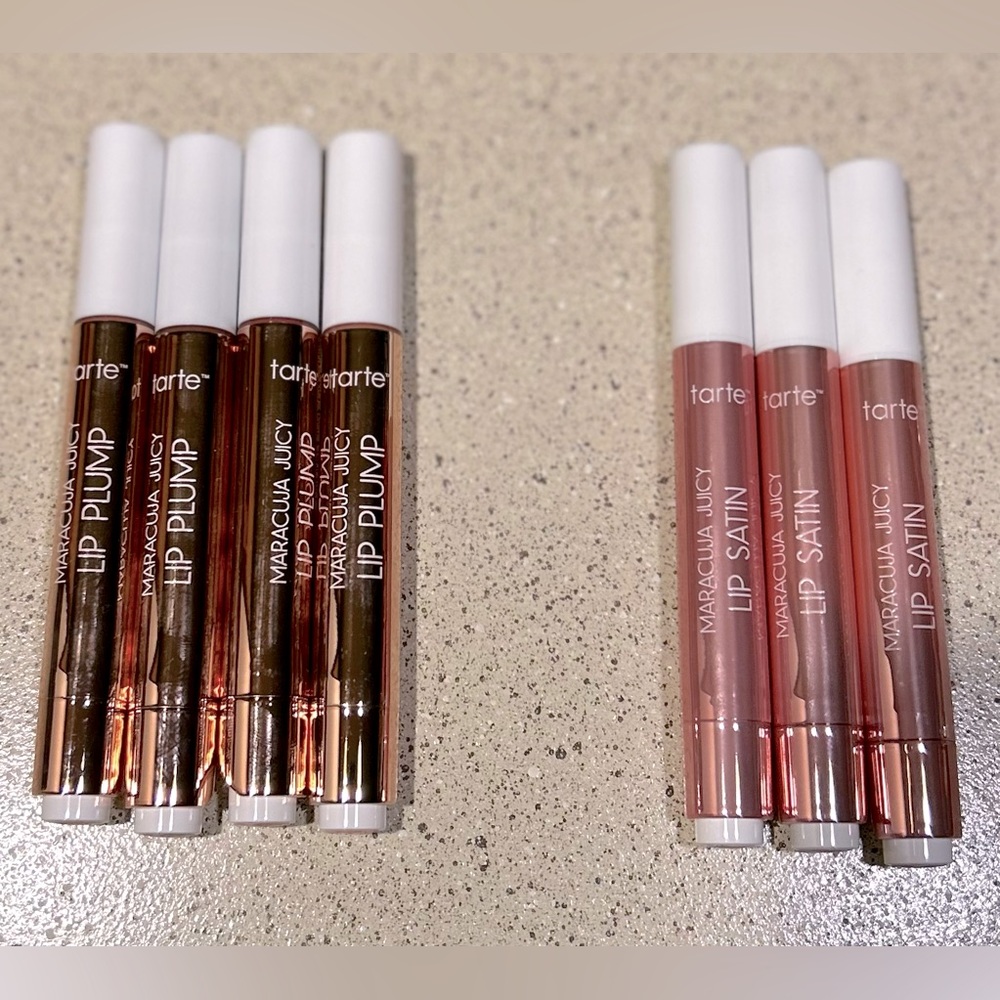 Tarte NEW! (7) SEVEN FULL Size TARTE Maracuja Juicy Lip Plump and Lip Satin Set